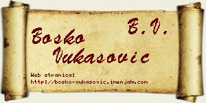 Boško Vukasović vizit kartica
